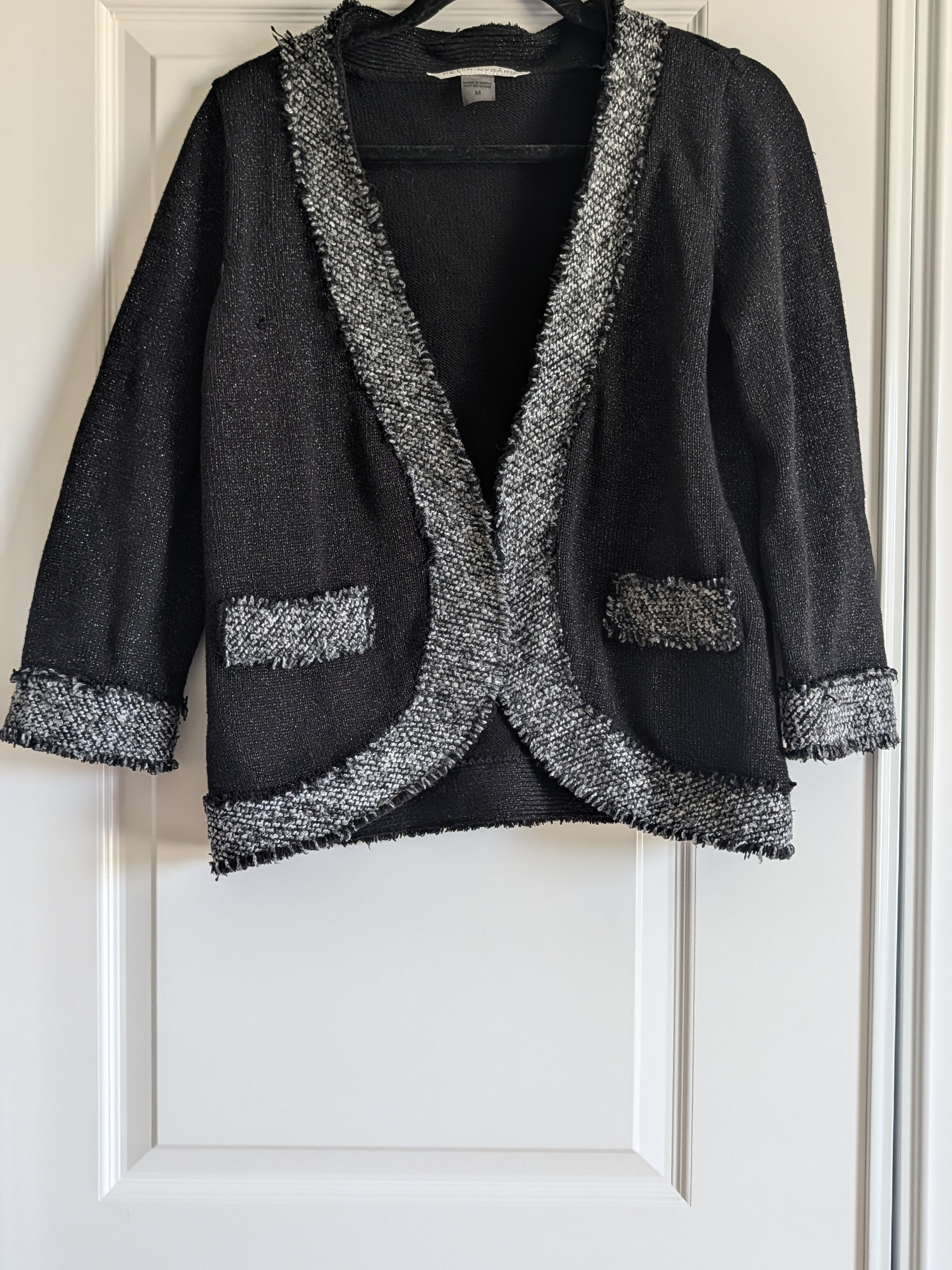 Vintage Peter Nygard Black Metallic Women Jacket Size M